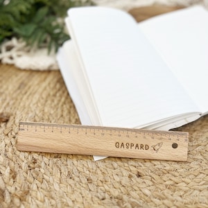Personalized wooden ruler | Rocket - Personalized school accessories - Back to school gift idea