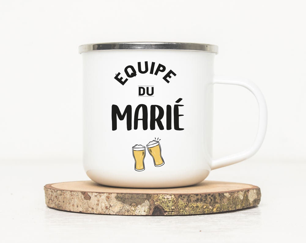 Mug Émaillé Evg - Equipe Du Marié Idée Cadeau Cadeau Enterrement de Vie Garçon Accessoire Original P