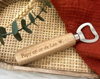 Personalized wooden bottle opener - Uncle gift - Grandpa gift - Godfather gift - Gift idea for him - Original gift - Bottle opener