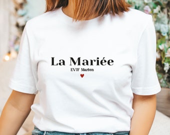 T-shirt EVJF personnalisé - La mariée - EVJF - Enterrement vie de jeune fille - Team de la mariée - Tee shirt Future mariée - Mariage