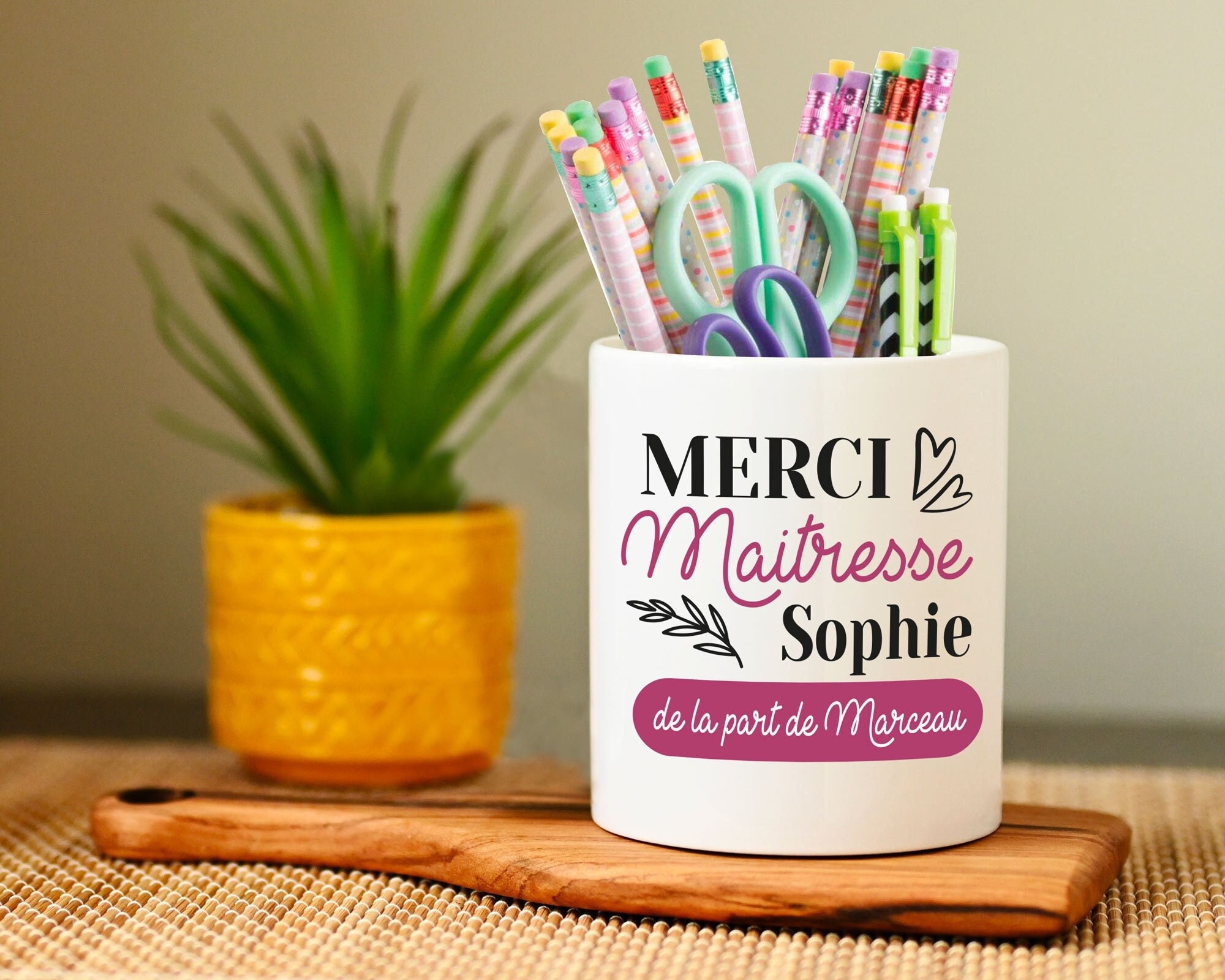 Pot à Crayons - Merci Maîtresse Violet Pot en Céramique