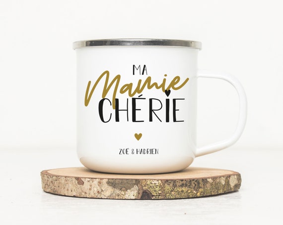 Coffret cadeau mug et porte-clés Mamie chérie - Cadeau Grand-Mère