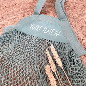 Shopping net bag - Customizable organic cotton net bag - All tote - Eco durable and reusable - Running bag - Nanny gift
