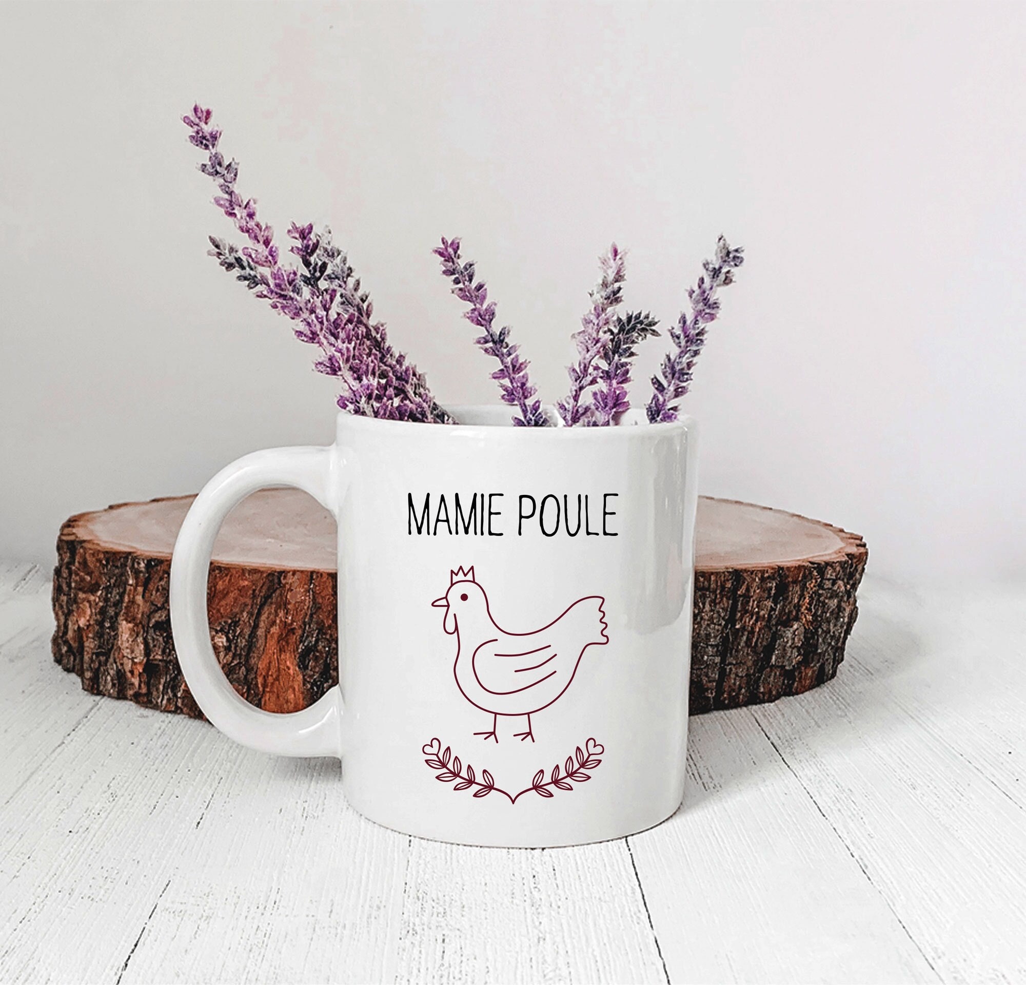 Mug - Mamie Poule Vintage Tasse en Céramique Cadeau Original Pour La Fête Des Grands Mères de Mamie