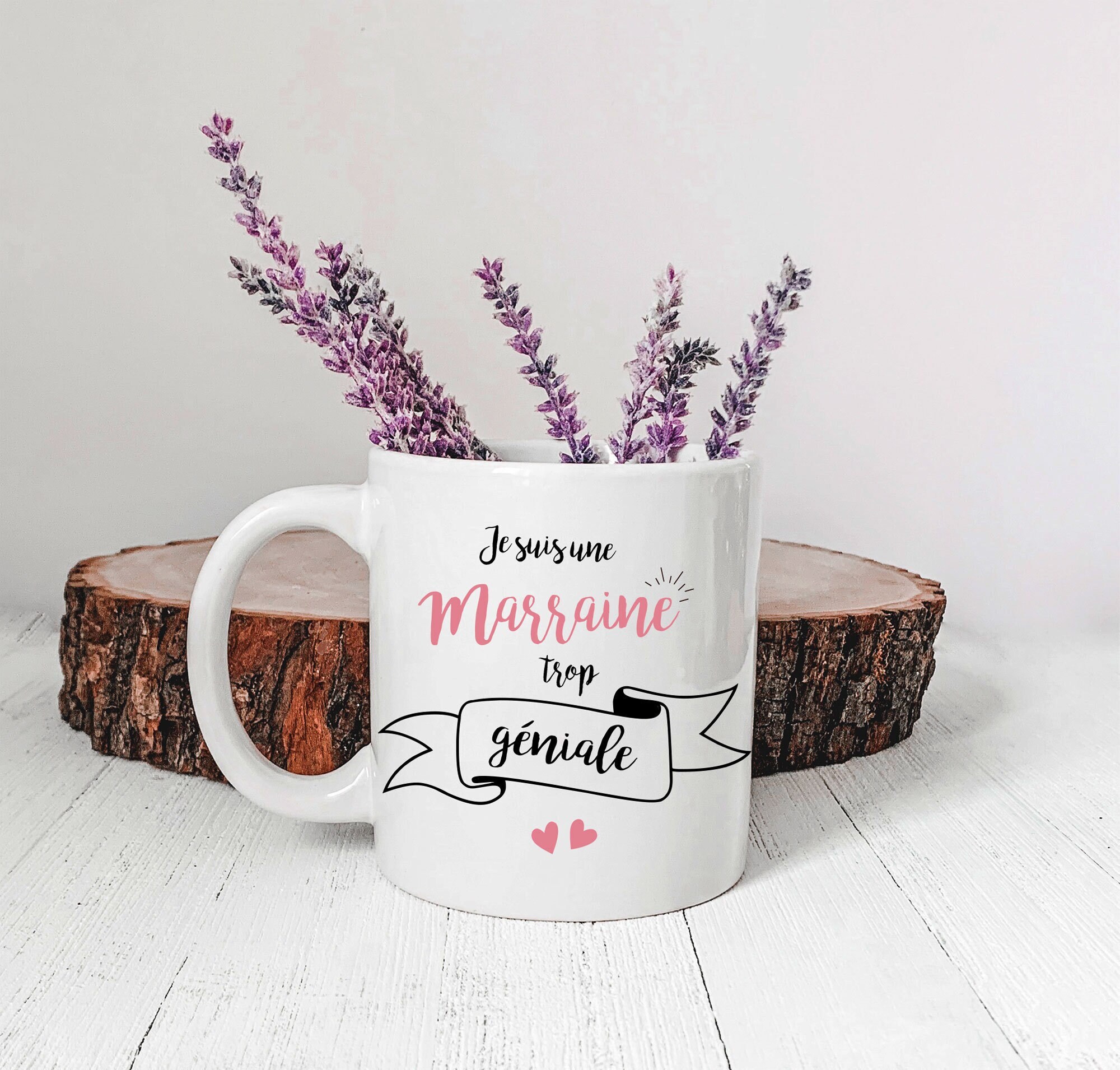 Mug - Marraine Trop Géniale Tasse en Céramique Demande de Marraine Annonce Grossesse Idée Cadeau Mar