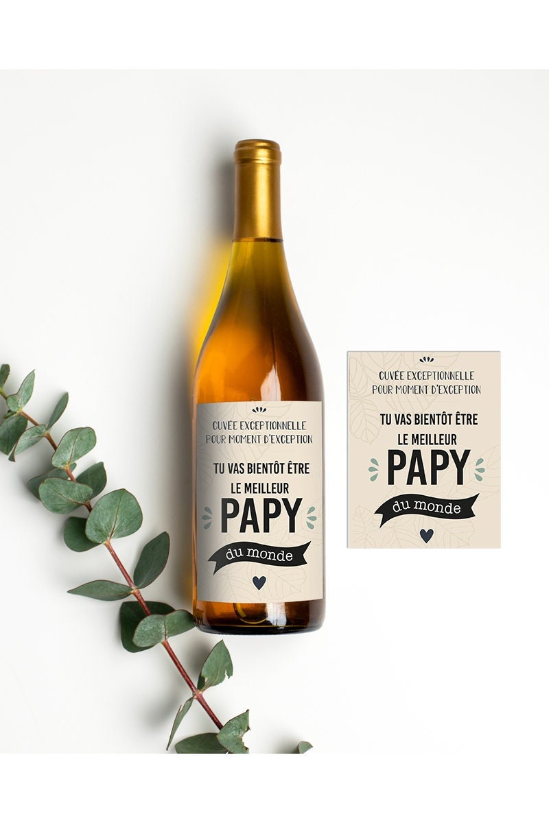 Rótulo de garrafa personalizado - Em breve você será o melhor vovô do mundo  - Presente de Natal do futuro vovô | Rótulo de garrafa de vinho - Etsy  Portugal