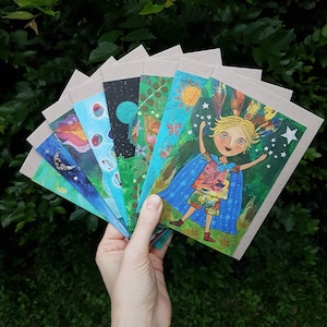 8 pack of Greeting Cards, Art Cards, Whimsical Cards, Greeting Cards, Gift Cards, Blank Cards, Any Occasion