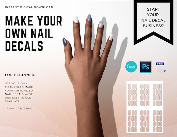 Digital Waterslide Nail Decal Template Instant Download - Etsy