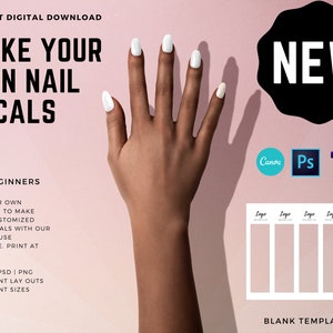 Digital Waterslide Nail DecalsTemplates - Download istantaneo / Include 1 modello di chiodo completamente personalizzabile