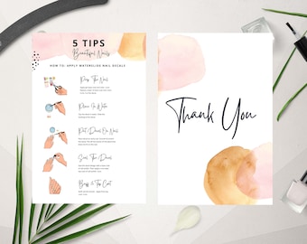 Waterslide Nail Decal Instructions | How to Apply Card | Packaging Insert