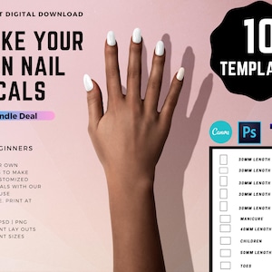 10 Digital Waterslide Nail DecalsTemplates - Instant Download |  9 fully customizable nail templates. + **1 FREE CHILD TEMPLATE included**