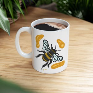 Artistic Insect Ceramic Coffee Mug: Nature Lover Gift