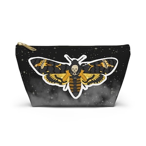 Gothic Moth Accessory Pouch: Witchy Makeup Bag, Small Organizer