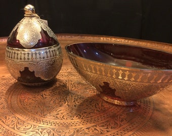Glass Sugar Bowl y góndola - Hecho a mano