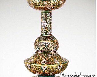 Ottoman desing hand made glass gold plating decorative  candle holder