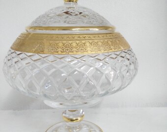 Desing otomano hecho a mano oro chapado cristal decorativo azúcar Taque