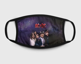 Acdc 2 Layer Adult Fitted Face Mask Washable Protective Etsy