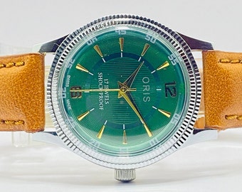 ヴィンテージ レア ORIS グリーンダイヤル 機械式 手巻き ST-96 スイス