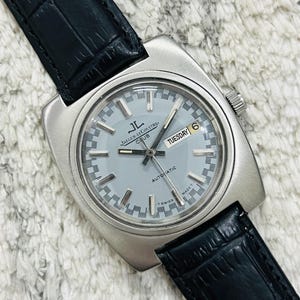 Vintage Jaeger LeCoultre Club Automatic Swiss Movement Grey Dial Date/Day Men’s Watch~ Swiss Made ~Gift for him