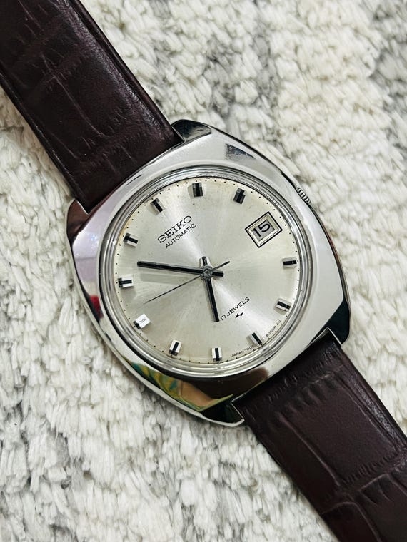 Vintage Rare Seiko Automatic 17jewels Silver Dial Movement No.7005