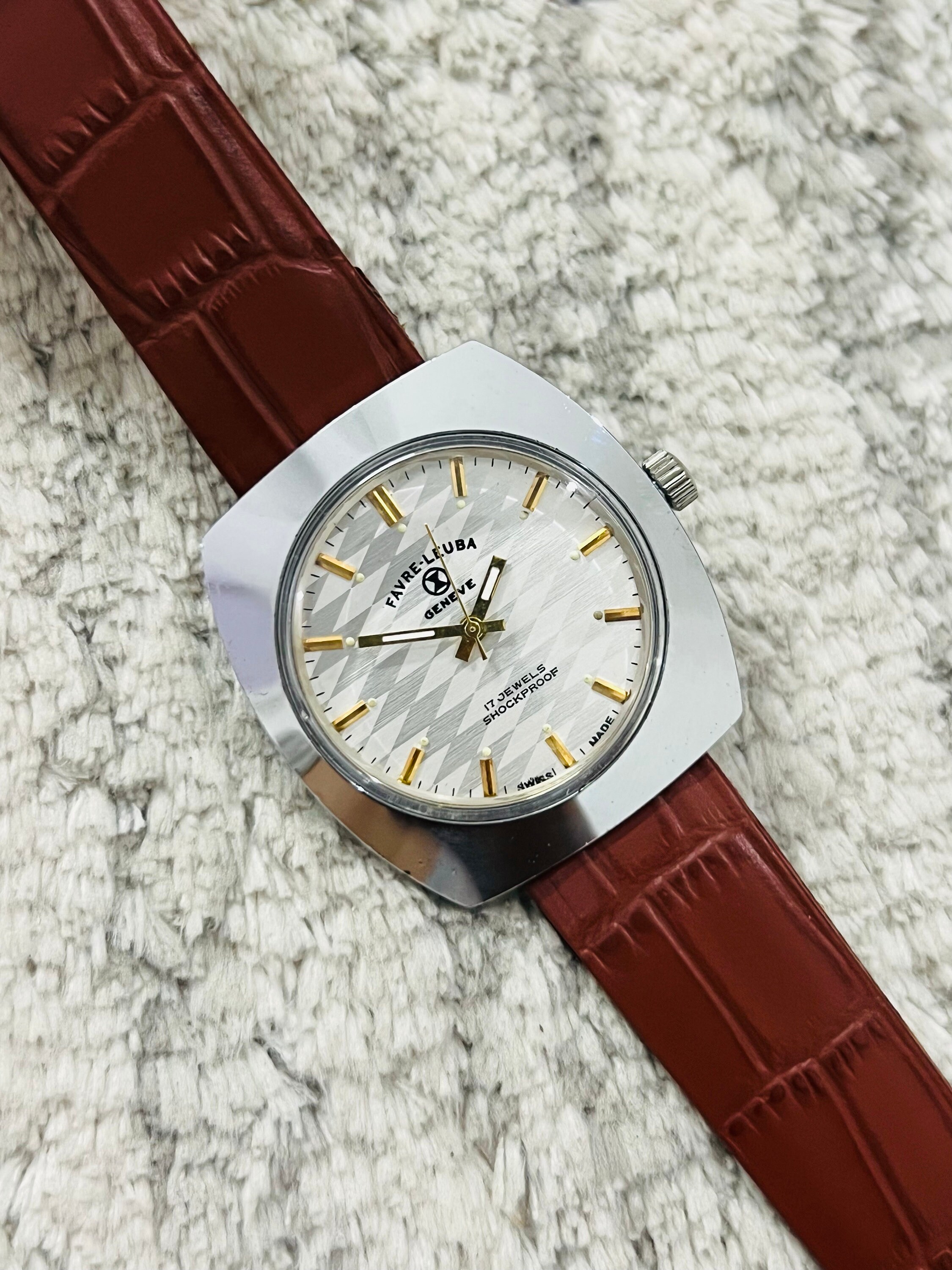Vintage Favre Leuba Geneve White Dial Mechanical Handwinding