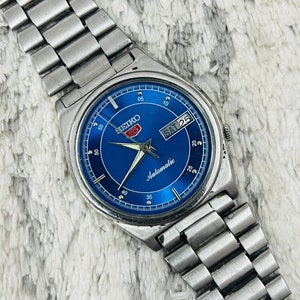 Vintage Seiko 5 Automatic Blue Dial Day/Date Men&#39;s Wrist Watch~ Japan Made~ Gift for him