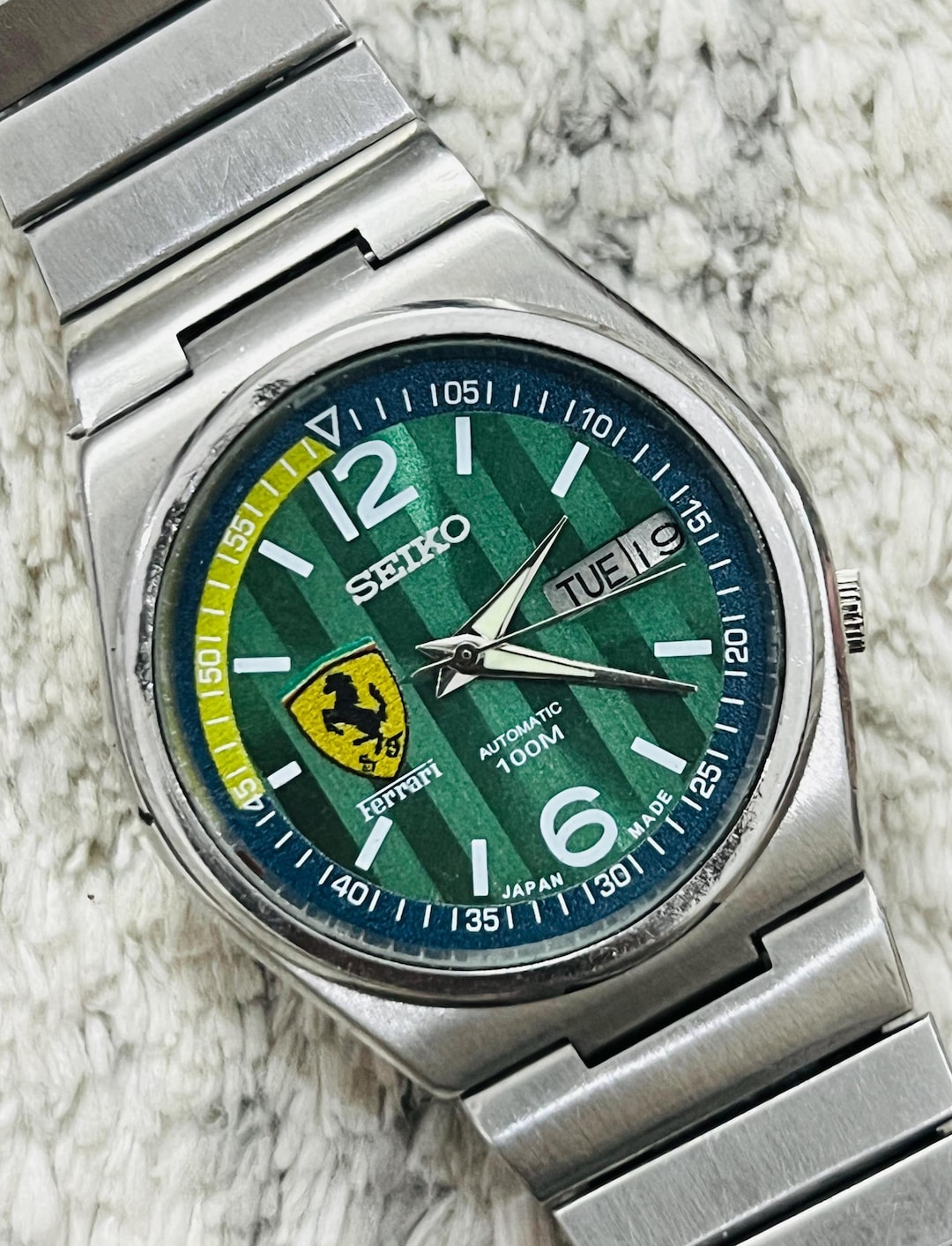 Vintage Seiko 5 Automatic Green Dial Day/date Men's Wrist Watch