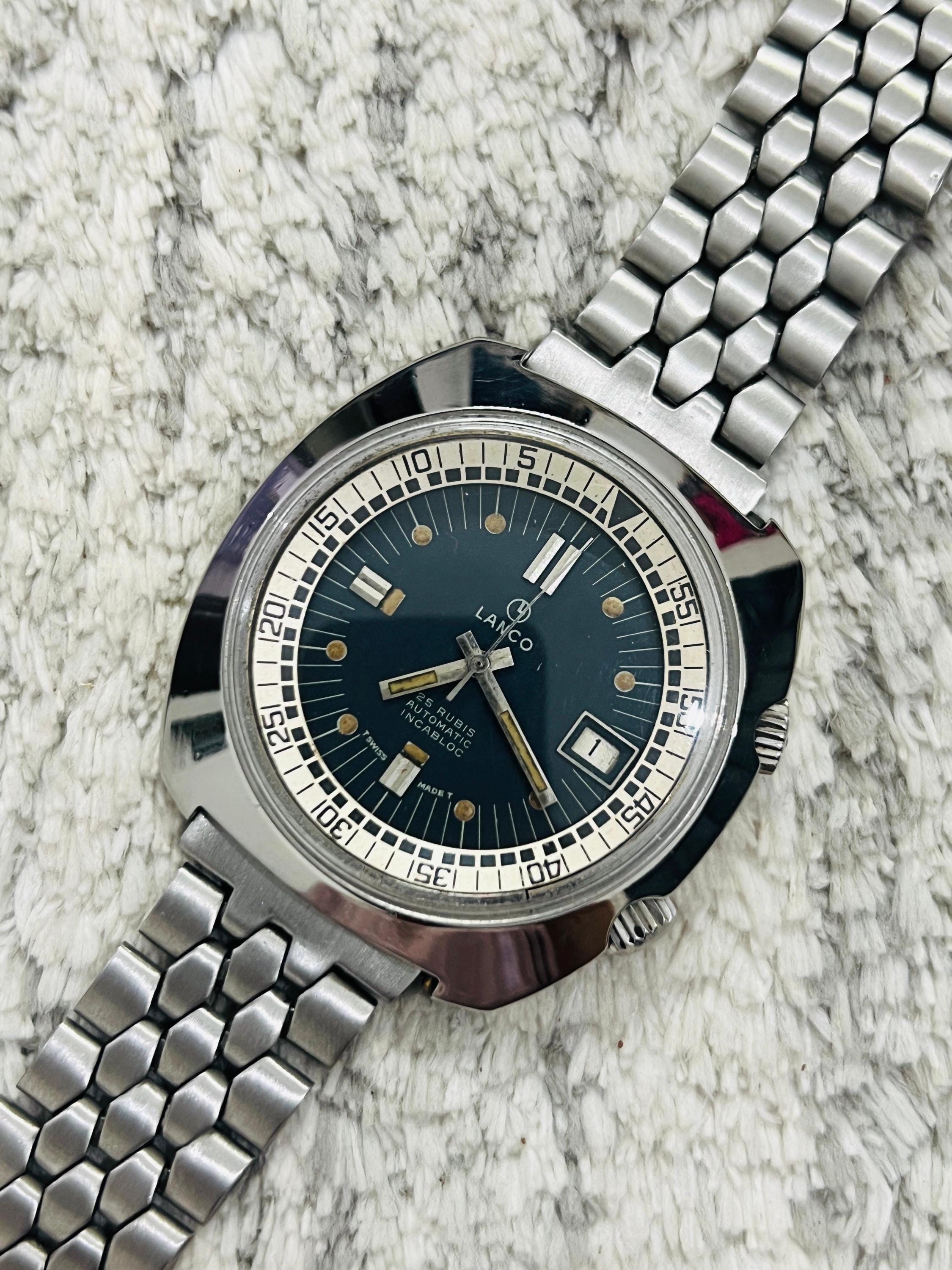 Vintage LANCO Super Compressor Dive Watch – Swiss Automatic – 200m