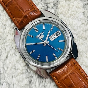 Vintage Seiko 5 Automatic Date/Day Blue Dial Caliber No 6119 Japan Made Wrist Watch~ Vintage Watches~ Japan Made Watch