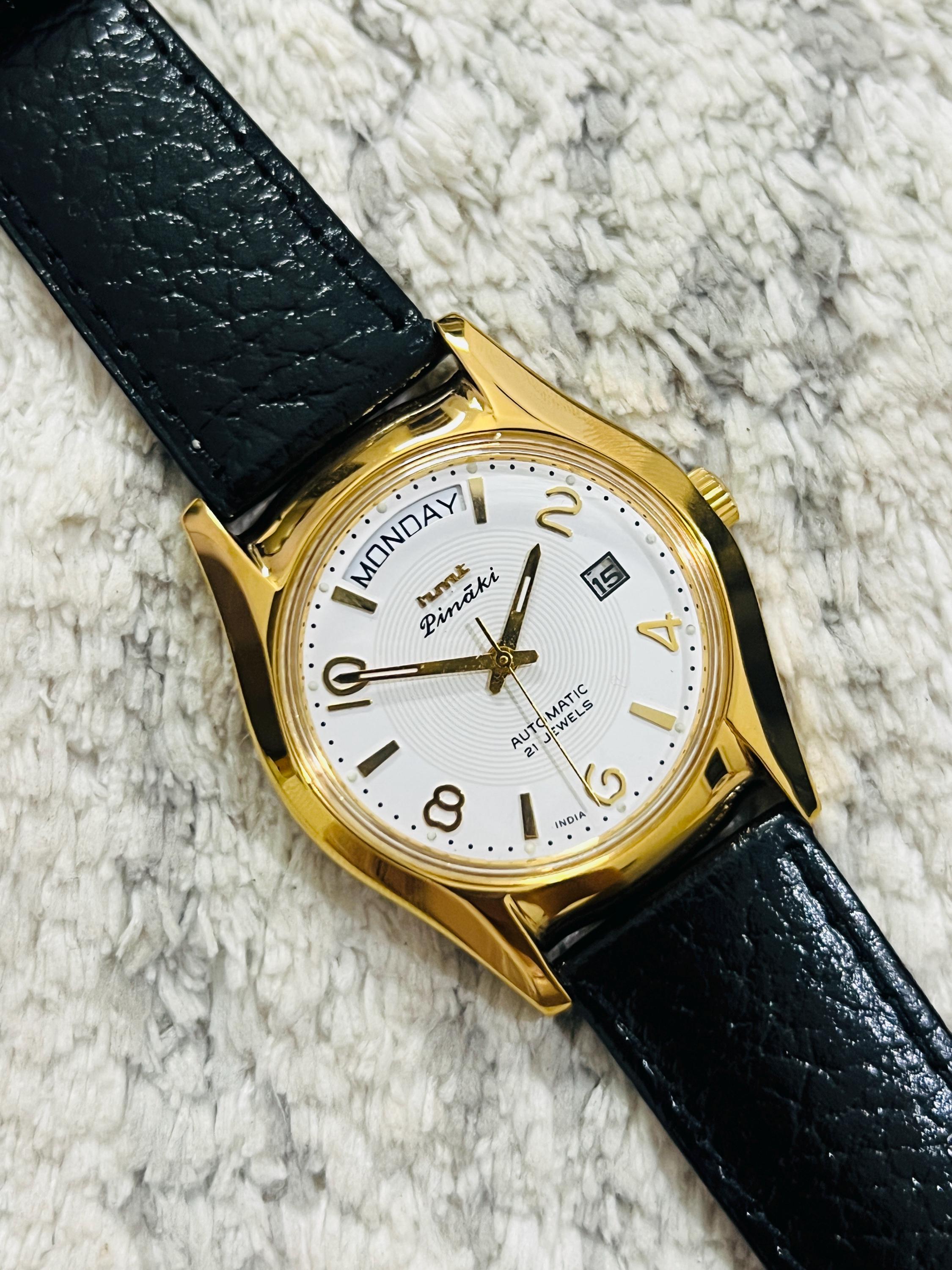 HMT Pinaki White Dial Collectible Timepiece Automatic Wristwatch