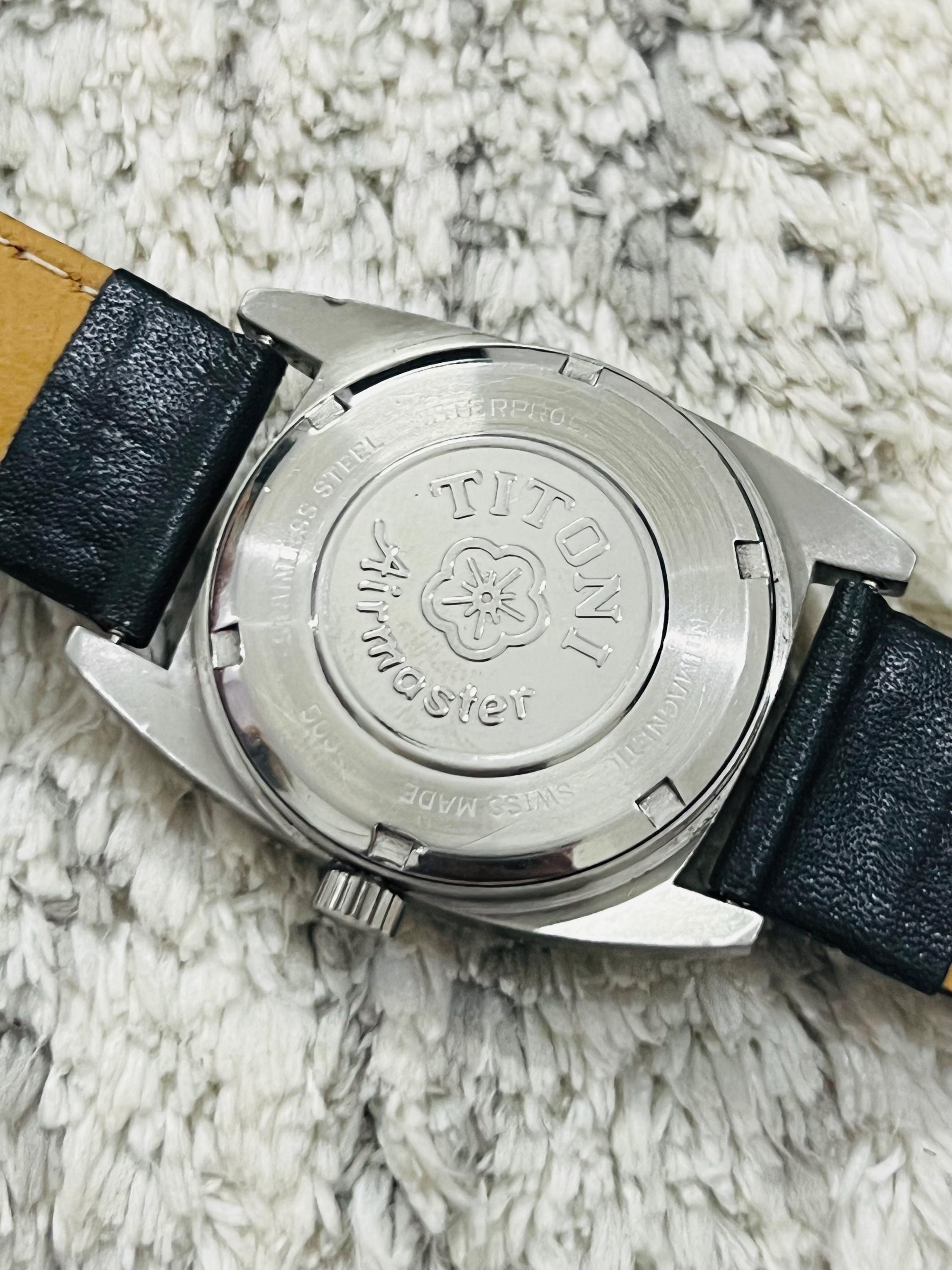 Vintage Titoni Airmaster 21jewels Manual Winding Golden Dial @date