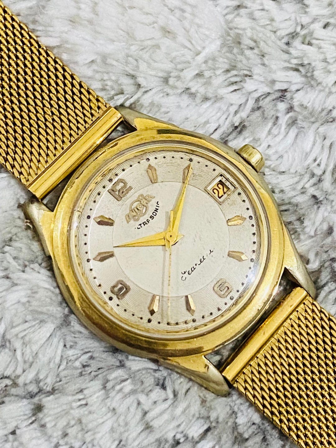 希少アンティーク エニカ…SEAPEARL Rare Enicar Ultrasonic SEAPEARL 17 Jewels Hand Winding Watch