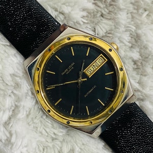 Rare Vintage Rare Favre Leuba Automatic Black Dial Date/Day Swiss Wrist watch~ Swiss Made