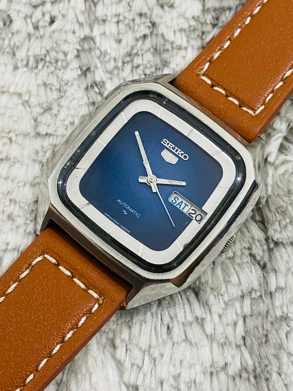 ヴィンテージ レア オリジナル セイコー 5 自動巻き ブルー ダイヤル