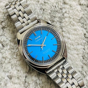 Vintage HMT KOHINOOR 17Jewels Manual Winding vintage watch~Beautiful Blue dial Stainless Steel~ mechanical vintage watch