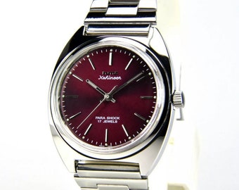 Vintage HMT KOHINOOR 17J. Manual Winding vintage watch~Beautiful RED dial Stainless Steel~ mechanical vintage watch