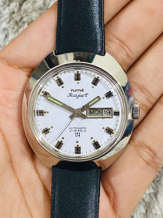 Montre Automatique HMT Rajat Homme - Années 80 - Acier - Style Casual - Occasion Comme Neuve