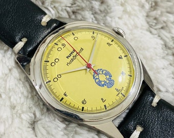 HMT Gandaberunda Kannada Manual Winding Yellow Dial 17Jewels Men’s Wrist Watch