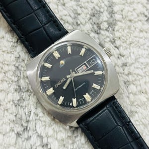 Vintage Enicar Automatic Black Dial Date/Day Swiss Made Men’s Wrist watch ETA Movement~ Swiss Made~ Gift for him