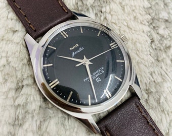 Vinatge Hmt Janata Mechanical Manual Winding Black Dial 17Jewels Wrist Watch~ Made in India~ Gift for him/her