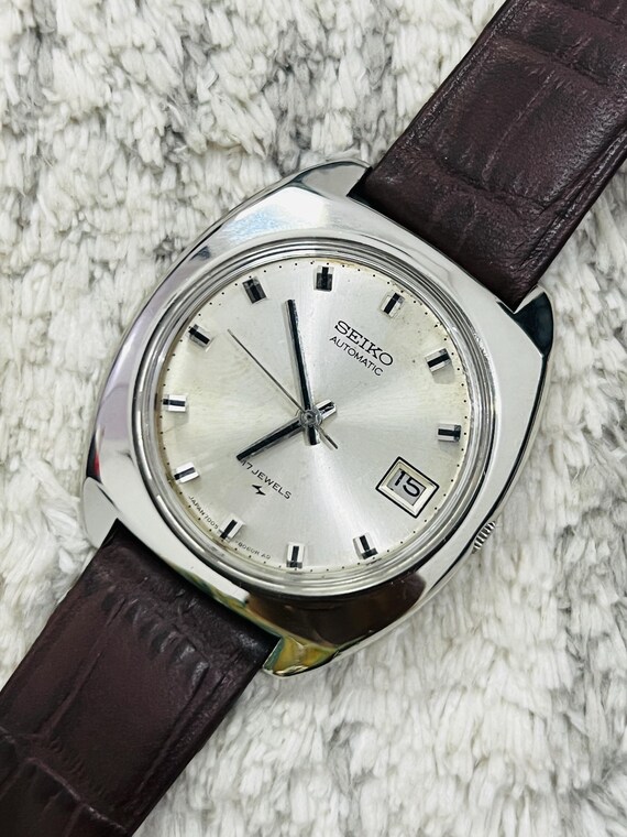 Vintage Rare Seiko Automatic 17jewels Silver Dial Movement No.7005