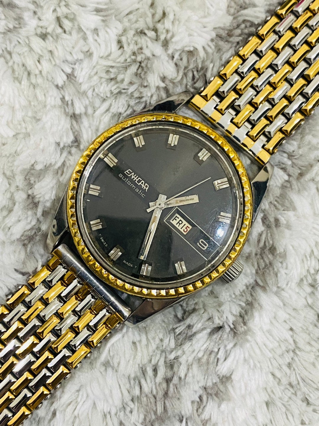 ENICAR 自動巻き腕時計 25 jewels Vintage Enicar Automatic Tropical Grey Dial 25 Jewels Swiss