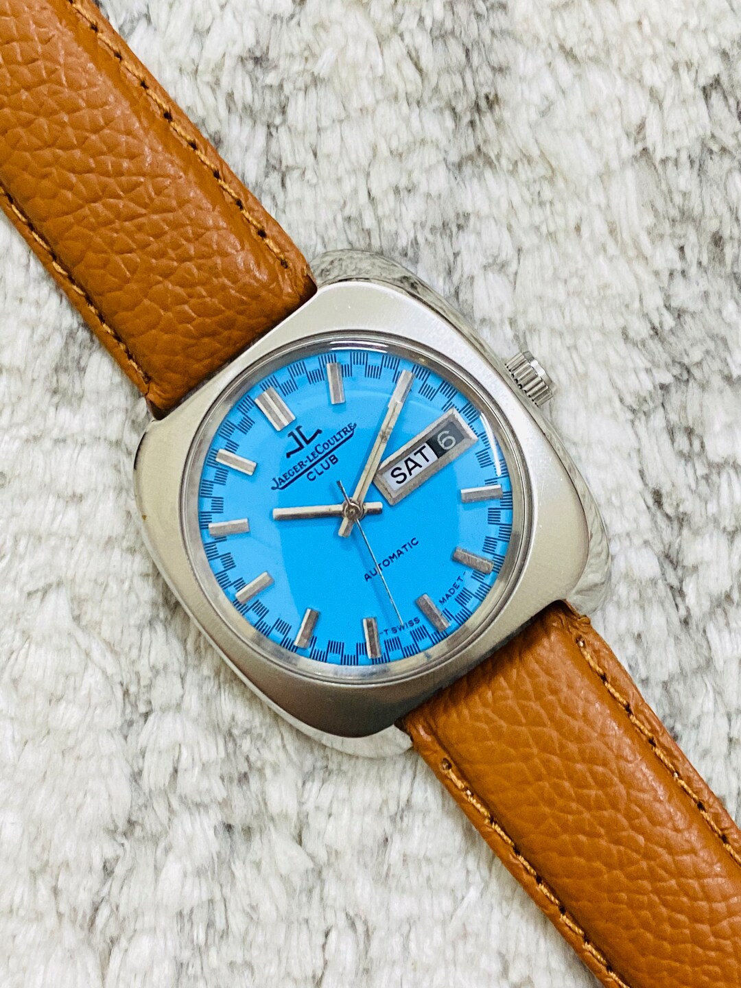 Vintage Jaeger Lecoultre Club Automatic Cal.as 1916 Swiss Movement Blue