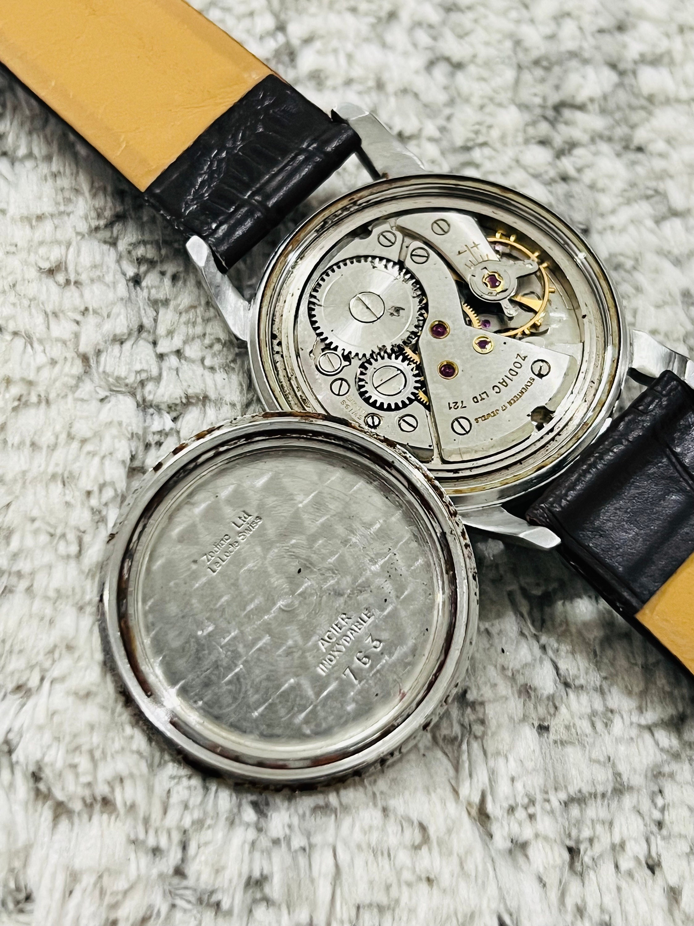 Vintage 1960s Zodiac Glorious Manual Winding Black Dial Vintage 1960s Zodiac Glorious Manual Winding Black Dial