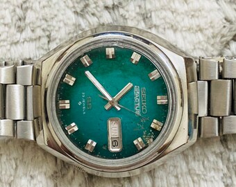 Vintage Seiko Actus SS 23jewels Automatic Green Dial