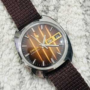 Vintage Enicar Automatic Brown Dial Swiss Made Men’s Wrist watch ETA Movement~ Swiss Made~ Gift for him