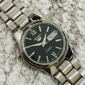 未使用 70s SEIKO AUTOMATIC 21石 ブラックダイヤル 腕時計 ☆OH済 新品同様 70s SEIKO 自動巻 風防純正ガラス交換済 腕時計