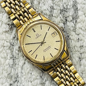 Vintage Original Omega Seamaster Automatic Gold Plated Call.1110 Swiss Made Men&#39;s Wrist Watch~ Gift for him