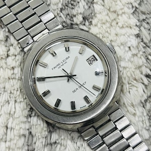Vintage Rare Favre Leuba Sea Chief Manual Winding White Dial @Date Swiss Wrist watch~ Swiss Made~ Christmas Sale