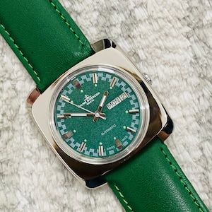 Vintage Baume & Mercier Geneve Automatic Swiss Movement Green Dial Date/Day Men’s Watch~ Swiss Made~ Gift for him
